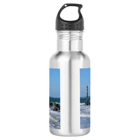 Morris Lighthouse Folly Beach Wasserflasche (Vorderseite)