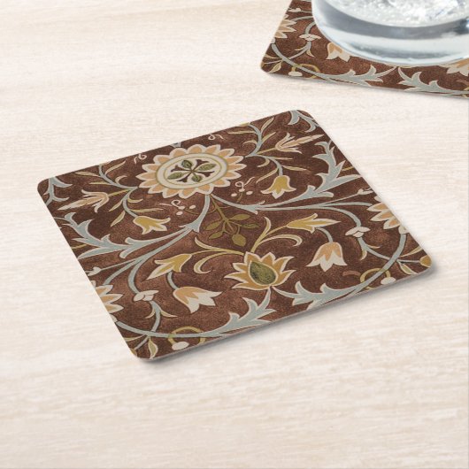 Morris Little Blume Jugendstil Detail Rechteckiger Pappuntersetzer (angewinkelt)