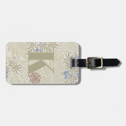 Morris Lt Blue & Rust Larkspur Muster Gepäckanhänger (Vorderseite horizontal)