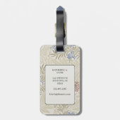 Morris Lt Blue & Rust Larkspur Muster Gepäckanhänger (Rückseite vertikal)