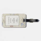 Morris Lt Blue & Rust Larkspur Muster Gepäckanhänger (Rückseite horizontal)