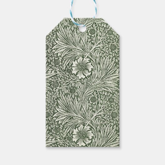 Morris Marigold Vintag 1875 Grüne Blume Geschenkanhänger (Vorderseite)