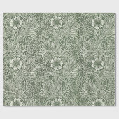 Morris Marigold Vintag 1875 Grüne Blume Geschenkpapier (Flach)