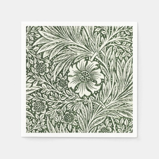 Morris Marigold Vintag 1875 Grüne Blume Serviette (Vorderseite)
