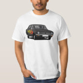 Morris Marina Super - schwarz mit Flammen T - Shir T-Shirt (Vorderseite)