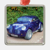 Morris Minderjährig-frisiertes Auto Silbernes Ornament (Vorne)