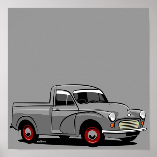 Morris Minor 1000 Lieferwagen grau Poster (Vorne)