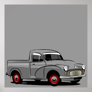 Morris Minor 1000 Lieferwagen grau Poster