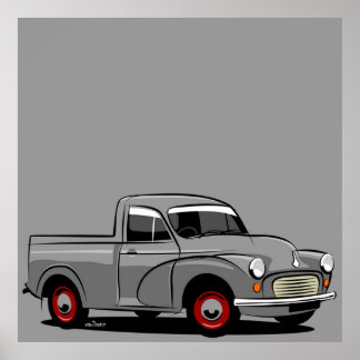 Morris Minor 1000 Lieferwagen grau Poster