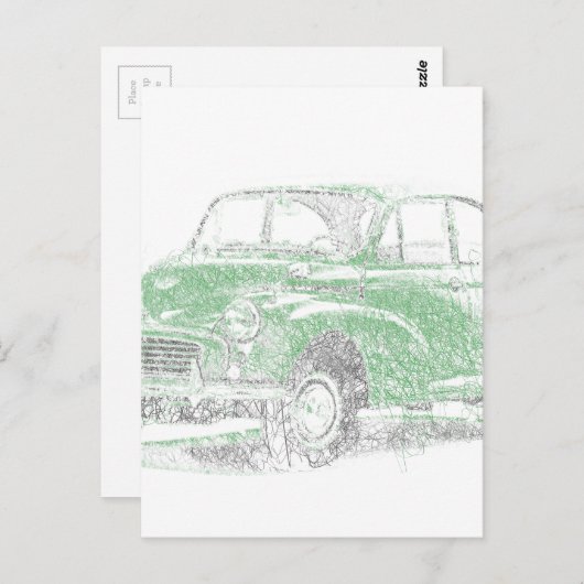 Morris Minor (Biro) Postkarte (Vorne/Hinten)