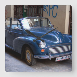 Morris Minor Cabrio-Tourer Quadratische Wanduhr