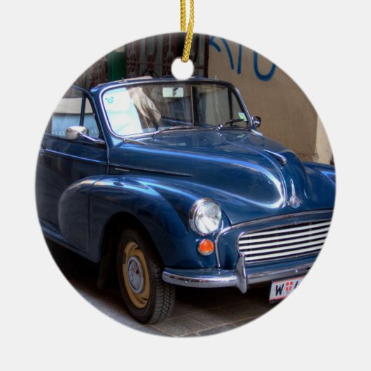 Morris Minor Convertible Tourist Keramik Ornament (Vorne)
