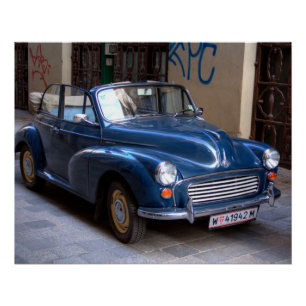 Morris Minor Convertible Tourist Poster