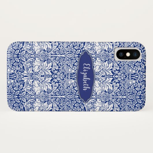 Morris Muster-blaues Kaninchen-personalisiertes Case-Mate iPhone Hülle (Rückseite (Horizontal))