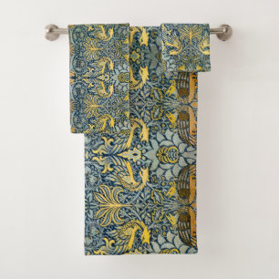 Morris - Muster für Vintage Peacock- und Dragon-Bl Badhandtuch Set
