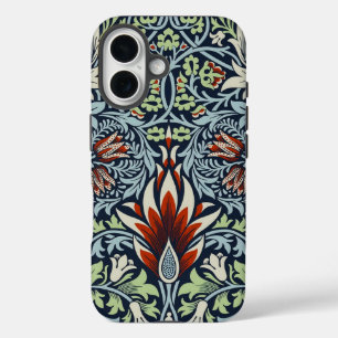 Morris Navy Blau Schlangenkopf-Blumenmuster Tapete iPhone 16 Hülle