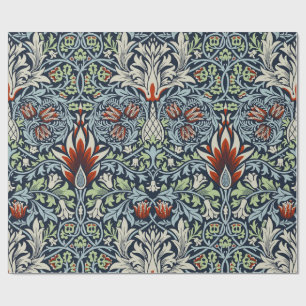 Morris Navy Blau Schlangenkopf-Blumenmuster Tapete Geschenkpapier