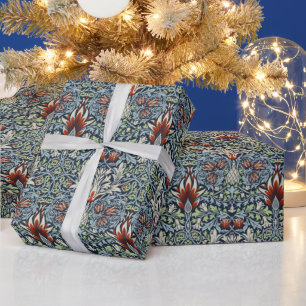 Morris Navy Blau Schlangenkopf-Blumenmuster-Tapete Geschenkpapier