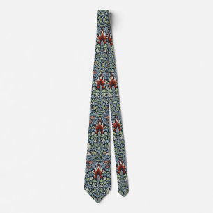 Morris Navy Blau Schlangenkopf-Blumenmuster-Tapete Krawatte