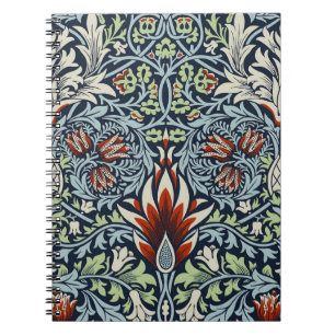 Morris Navy Blau Schlangenkopf-Blumenmuster-Tapete Notizblock