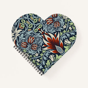 Morris Navy Blau Schlangenkopf-Blumenmuster-Tapete Notizblock