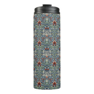 Morris Navy Blau Schlangenkopf-Blumenmuster-Tapete Thermosbecher