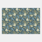 Morris Park Blau und grüne Blumenmaske Geschenkpapier Set (Vorderseite)