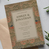 Morris Peacock & Dragon Pattern Wedding Einladung