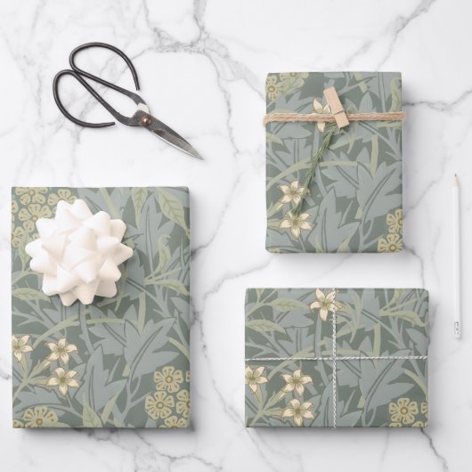 Morris Rebe und Jasmingarten-Blumen-Klassiker Geschenkpapier Set (Vorderseite)