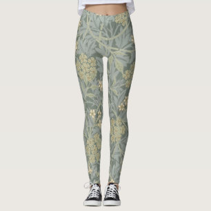 Morris Rebe und Jasmingarten-Blumen-Klassiker Leggings