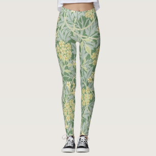 Morris Rebe und Jasmingarten-Blumen-Klassiker Leggings