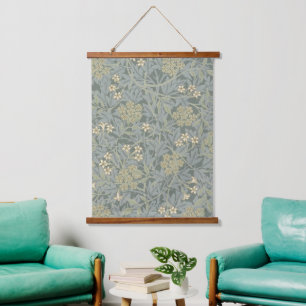 Morris Rebe und Jasmingarten-Blumen-Klassiker Wandteppich Mit Holzrahmen