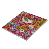 Morris Red Background Strawberry Diief Pattern Fliese (Seite)