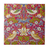 Morris Red Background Strawberry Diief Pattern Fliese (Vorderseite)