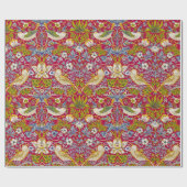 Morris Red Background Strawberry Diief Pattern Geschenkpapier (Flach)