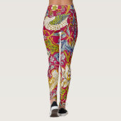 Morris Red Background Strawberry Diief Pattern Leggings (Rückseite)