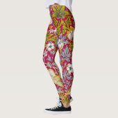 Morris Red Background Strawberry Diief Pattern Leggings (Links)
