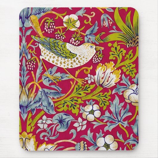 Morris Red Background Strawberry Diief Pattern Mousepad (Vorne)