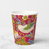 Morris Red Background Strawberry Diief Pattern Pappbecher (Vorderseite)