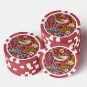 Morris Red Background Strawberry Diief Pattern Pokerchips (Stapel)