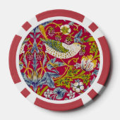 Morris Red Background Strawberry Diief Pattern Pokerchips (Rückseite)