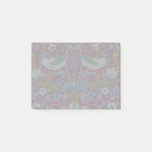 Morris Red Background Strawberry Diief Pattern Post-it Klebezettel (Vorderseite)