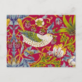 Morris Red Background Strawberry Diief Pattern Postkarte (Vorderseite)