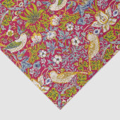 Morris Red Background Strawberry Diief Pattern Seidenpapier (Detail)