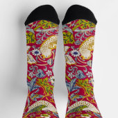 Morris Red Background Strawberry Diief Pattern Socken (Oben)