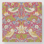 Morris Red Background Strawberry Diief Pattern Steinuntersetzer (Vorderseite)