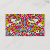 Morris Red Background Strawberry Diief Pattern Visitenkarte (Rückseite)