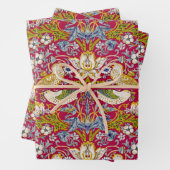 Morris Red Background Strawberry Thief Pattern Geschenkpapier Set (Beispiel)