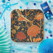 Morris - rotes, buntes Blumenmuster Papierplatte Pappteller (Party)