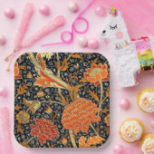 Morris - rotes, buntes Blumenmuster Papierplatte Pappteller (Party)